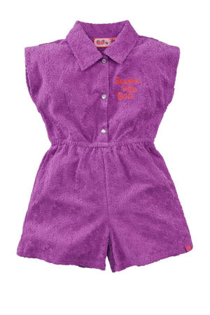 playsuit Juliette met bloementextuur paars