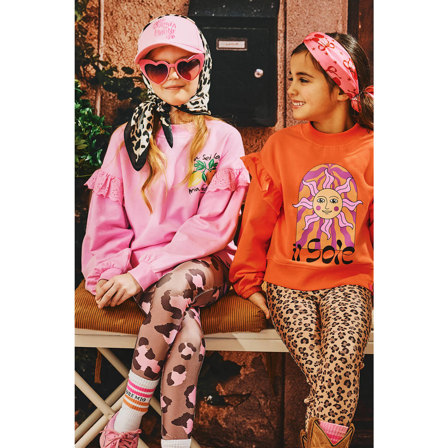 Z8 kids sweater Lunetta met printopdruk koraalrood