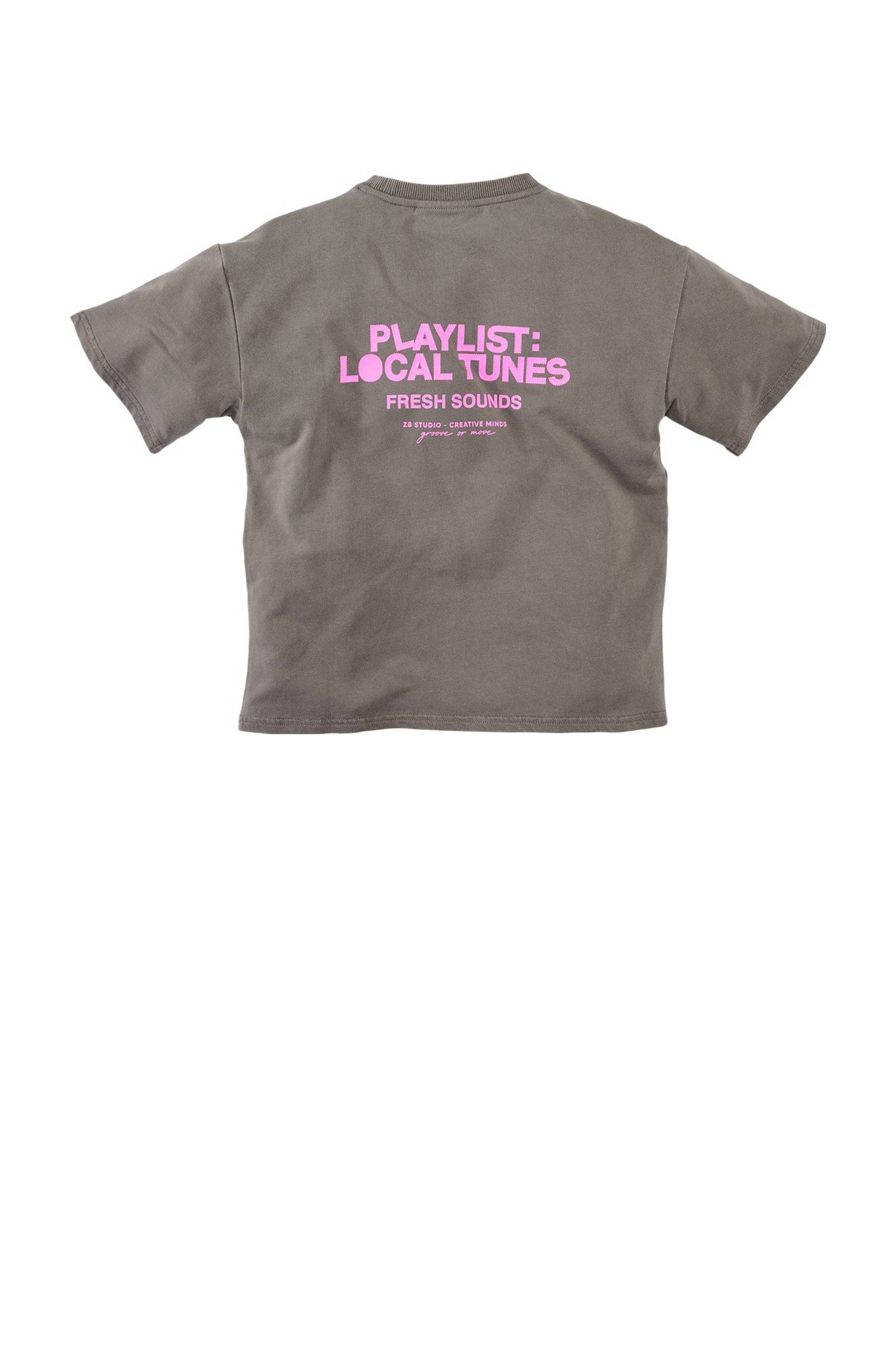 Z8 kids T-shirt Pasquale met backprint grijsbruin | wehkamp