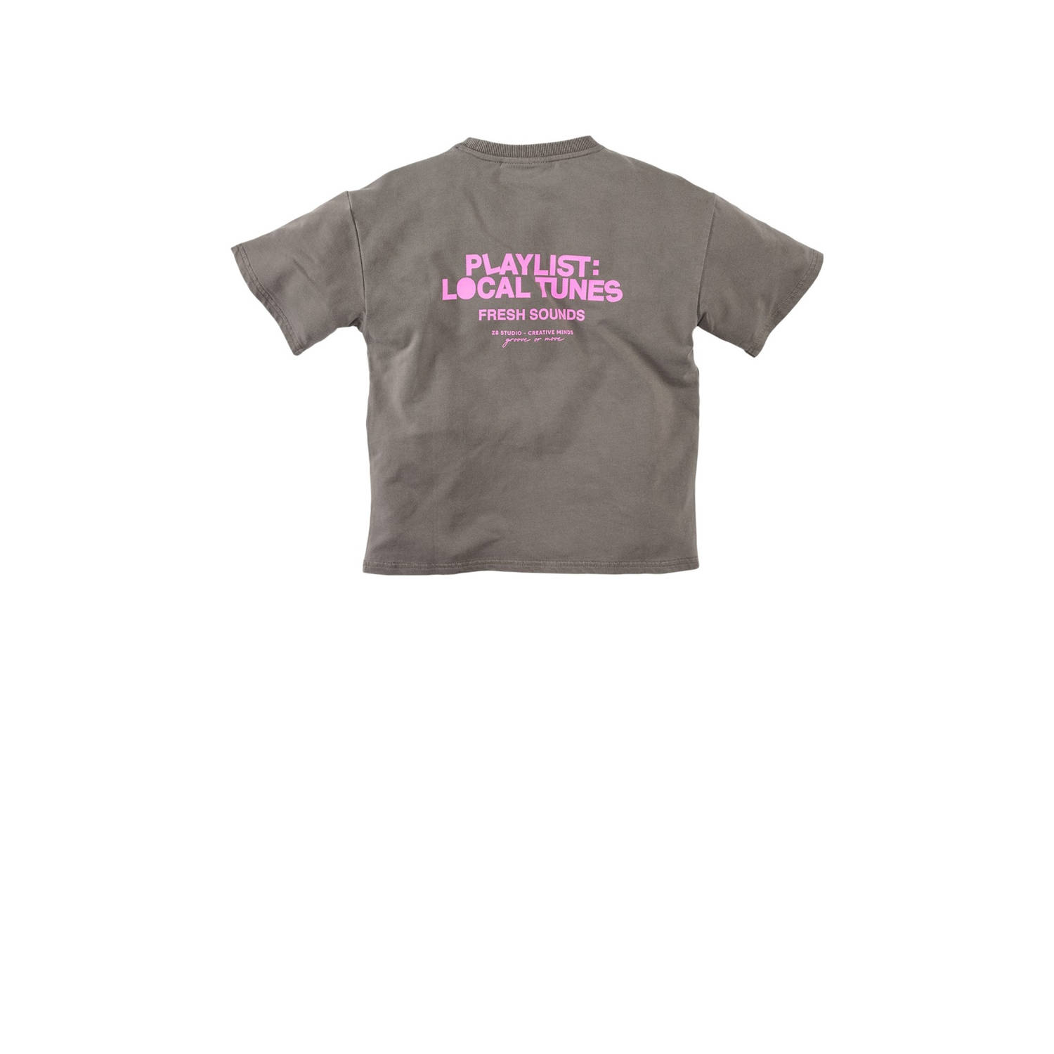 Z8 kids T-shirt Pasquale met backprint grijsbruin