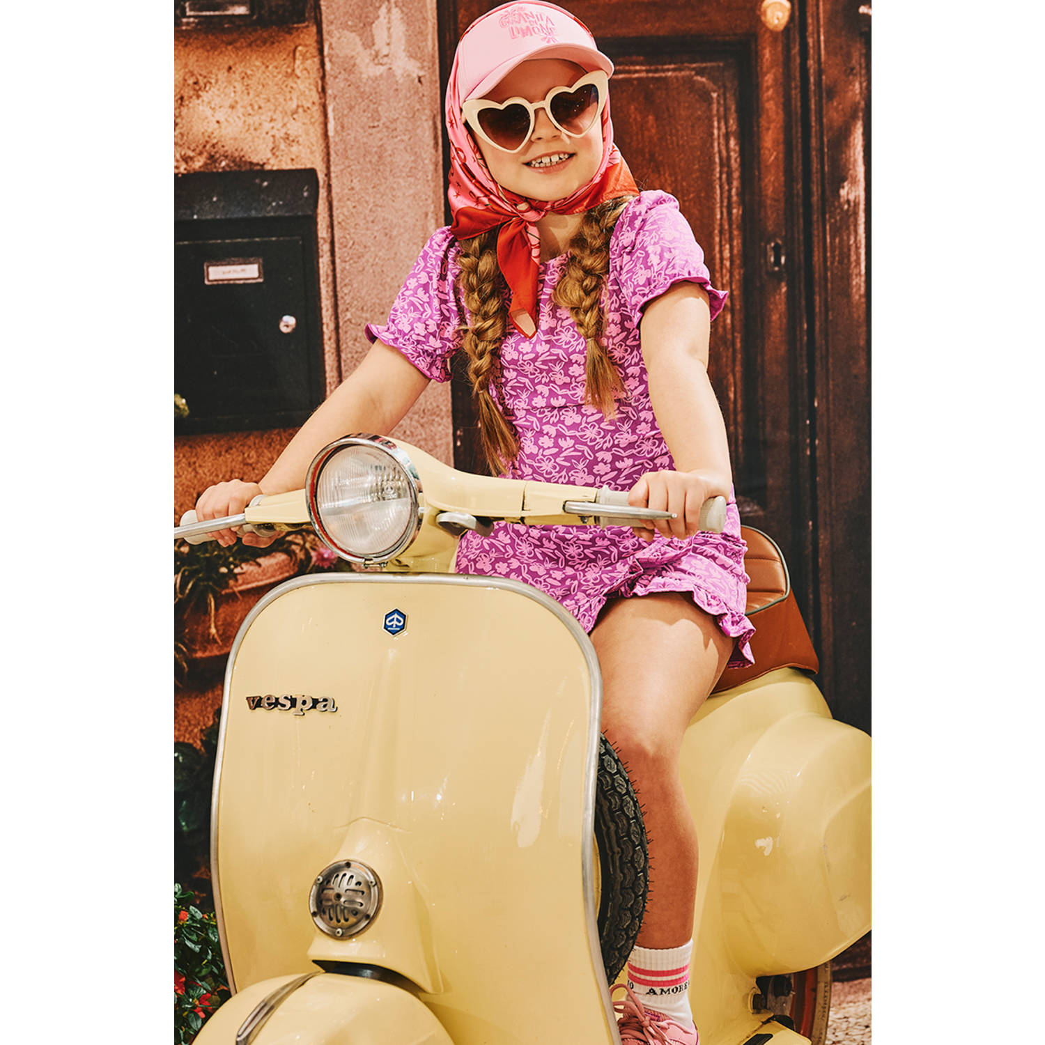 Z8 kids skort Fantasia paars lichtroze