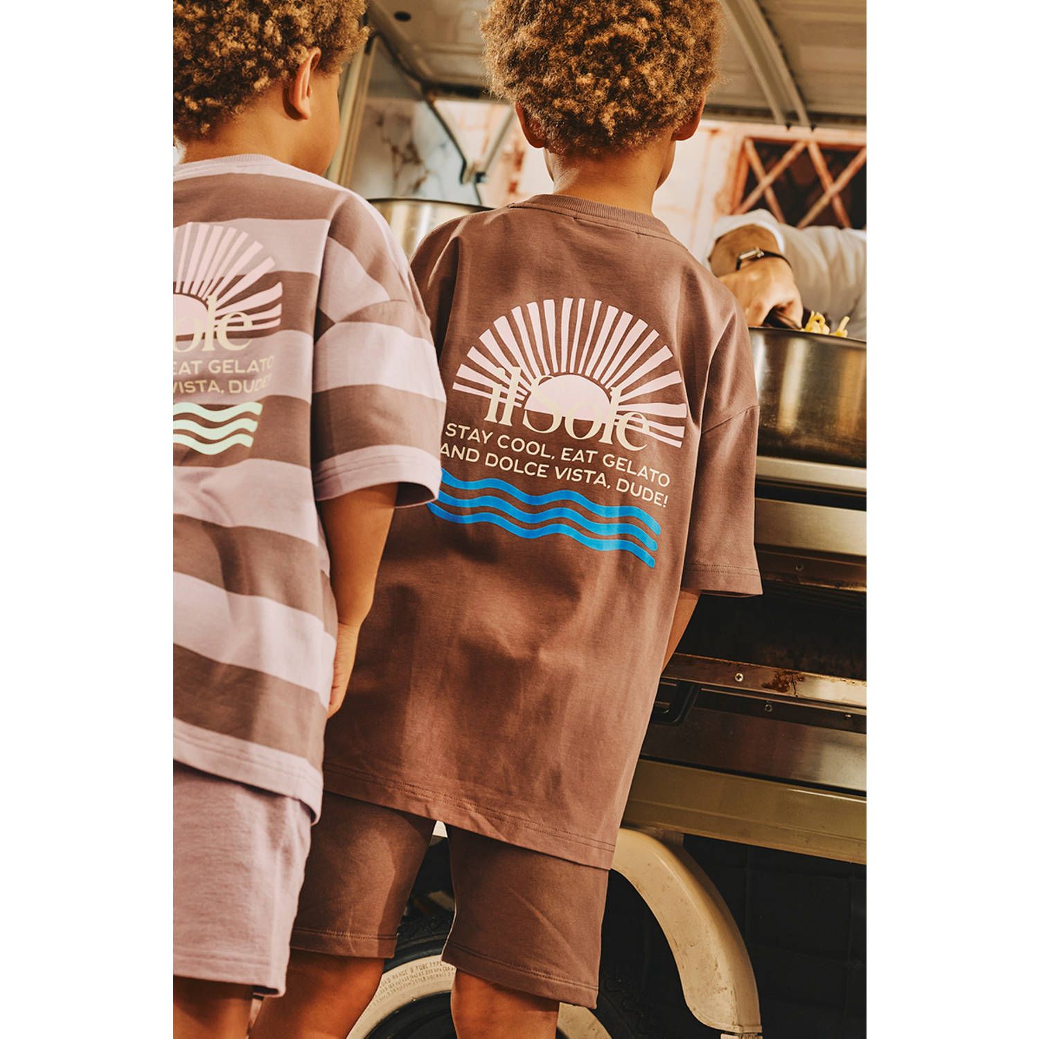 Z8 kids T-shirt Dario met backprint bruin