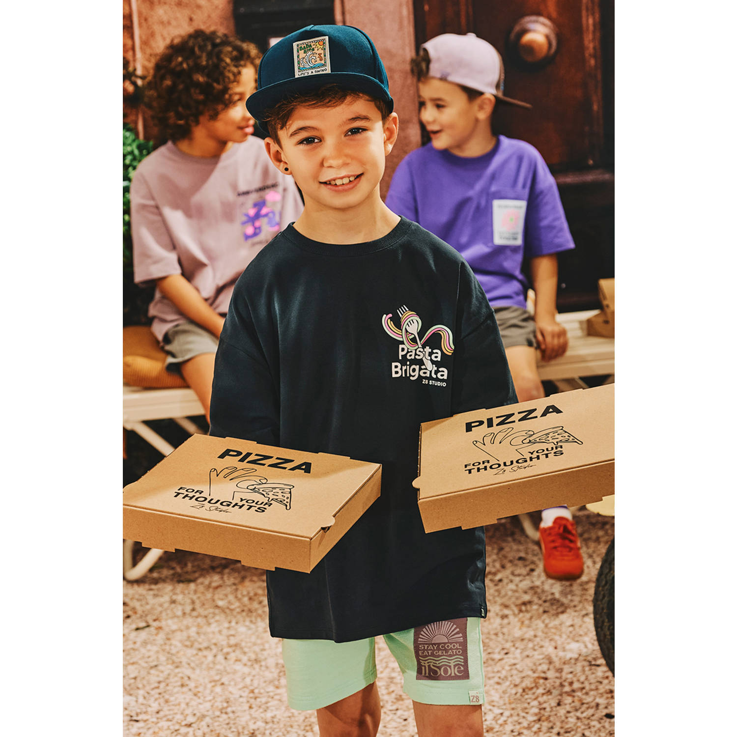 Z8 kids sweatshort Caylen groen
