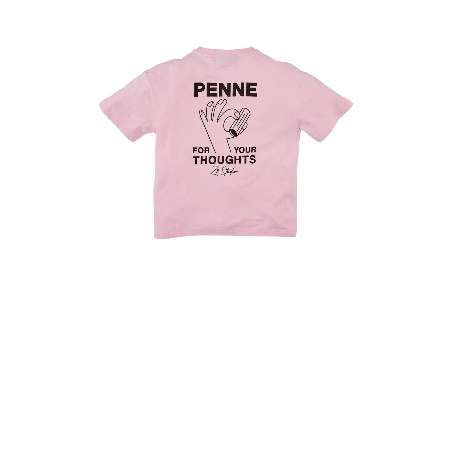 Z8 kids T-shirt Silvano met backprint lichtroze