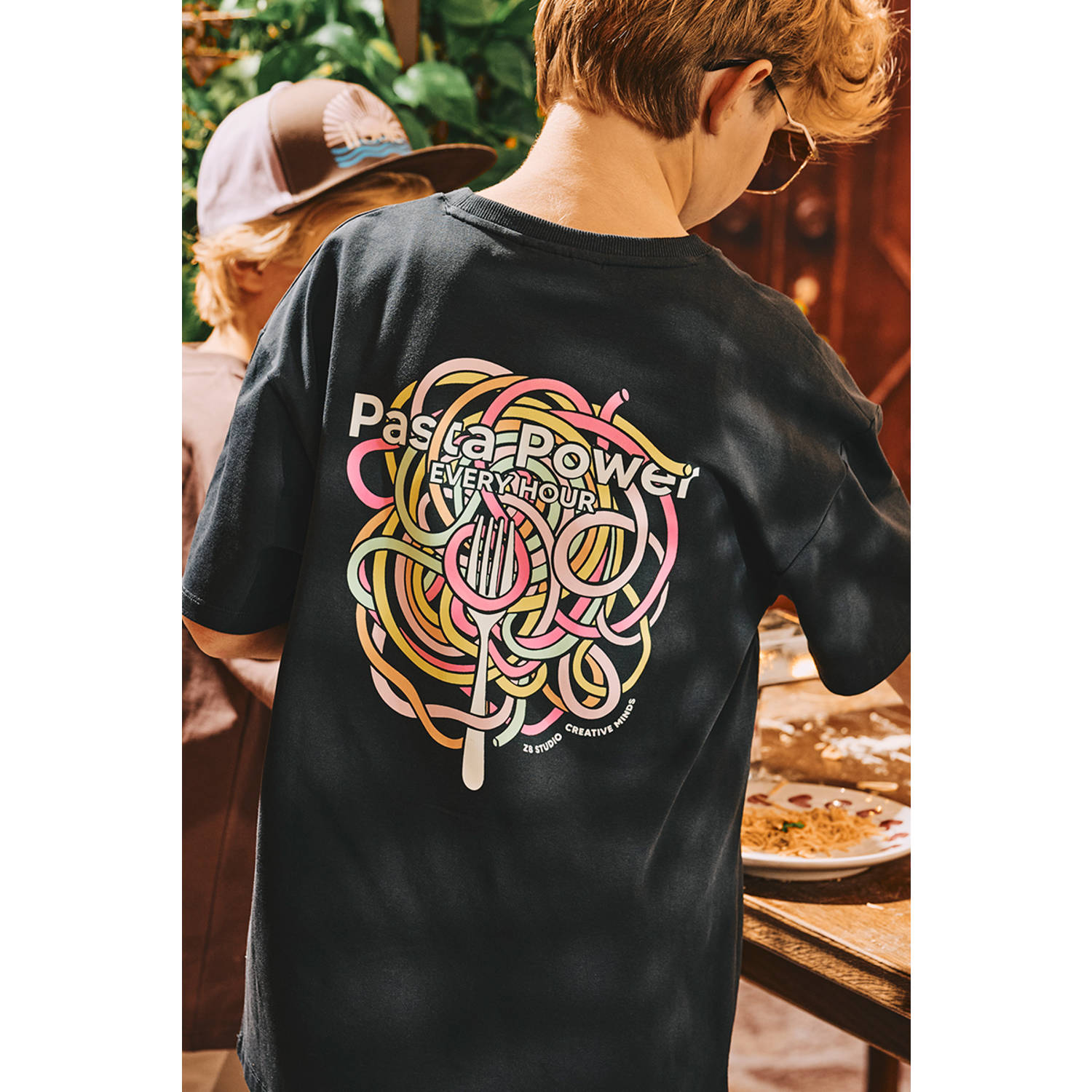Z8 kids T-shirt Ricardo met backprint antraciet
