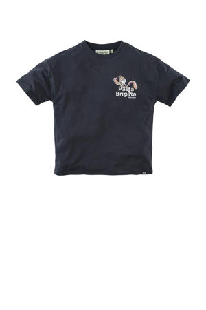 T-shirt Ricardo met backprint antraciet