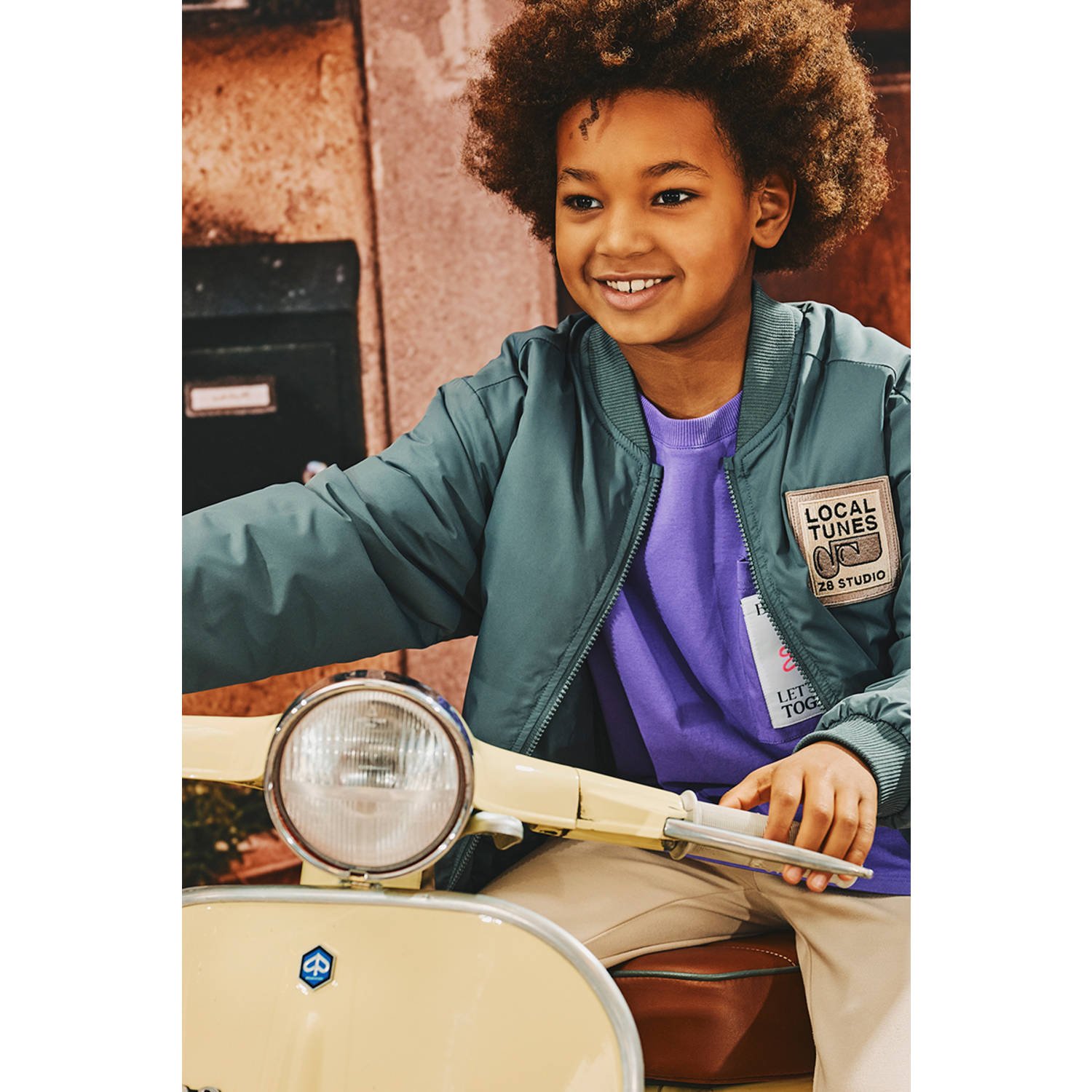 Z8 kids bomberjack Santo met backprint groen