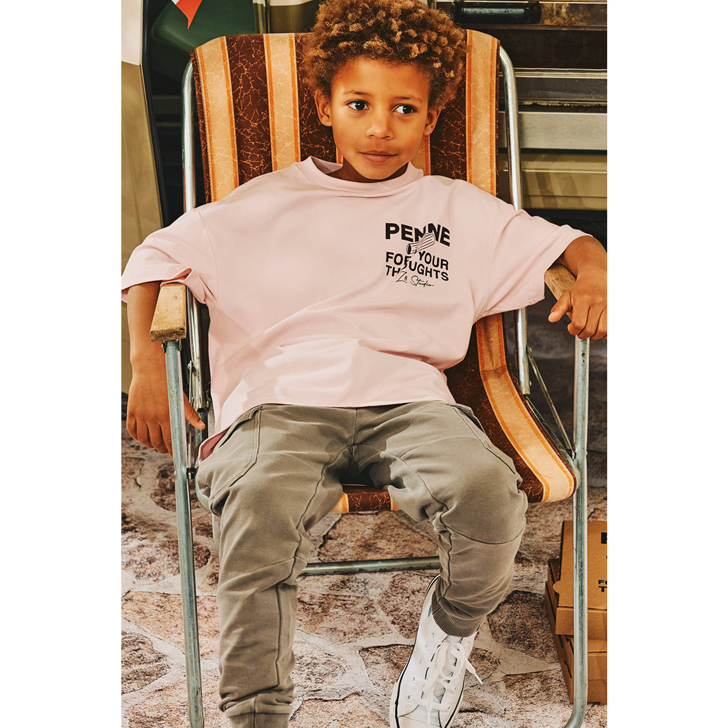 Z8 kids regular cargo broek Cooper grijsbruin