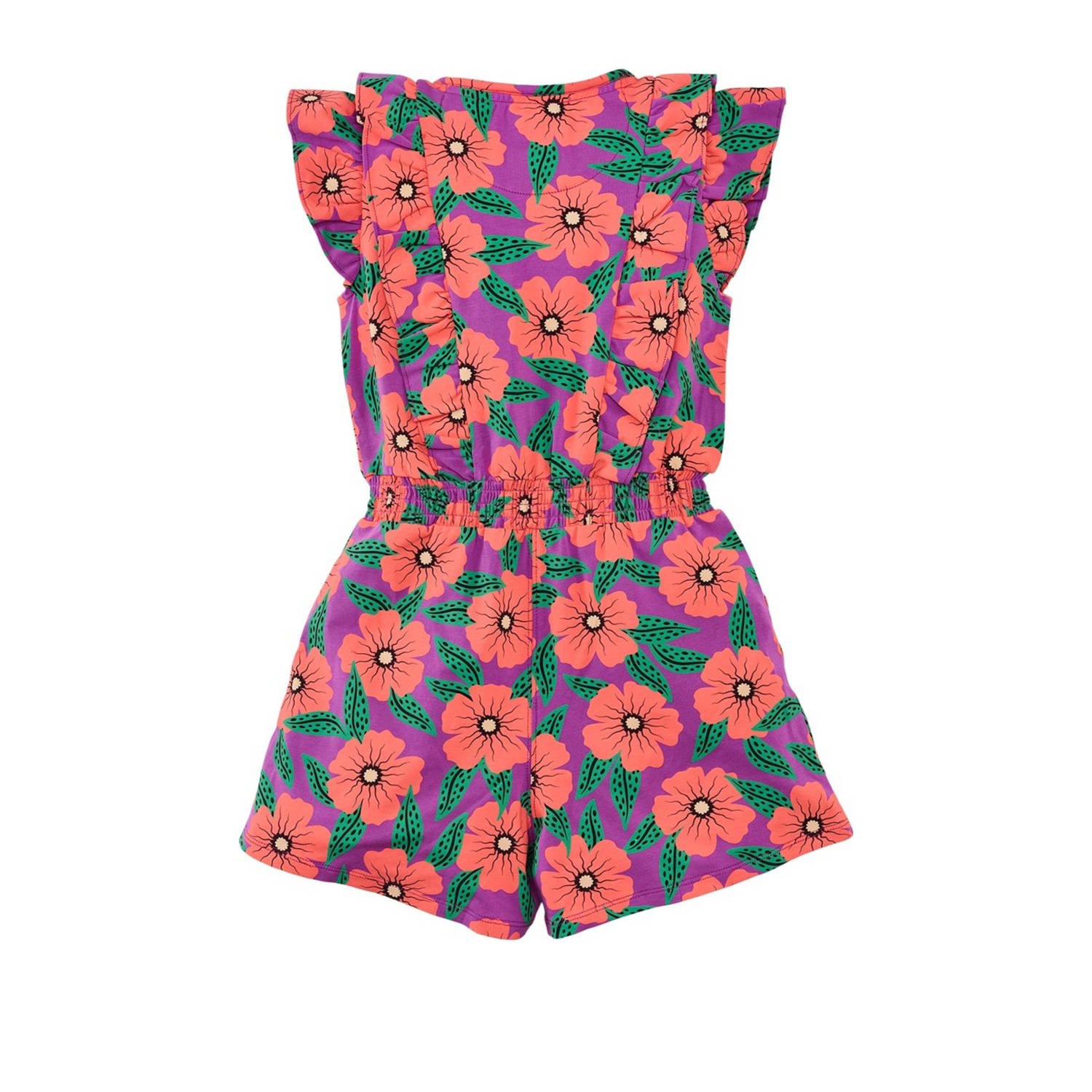 Z8 kids playsuit Fortuna met ruches paars koraalrood groen