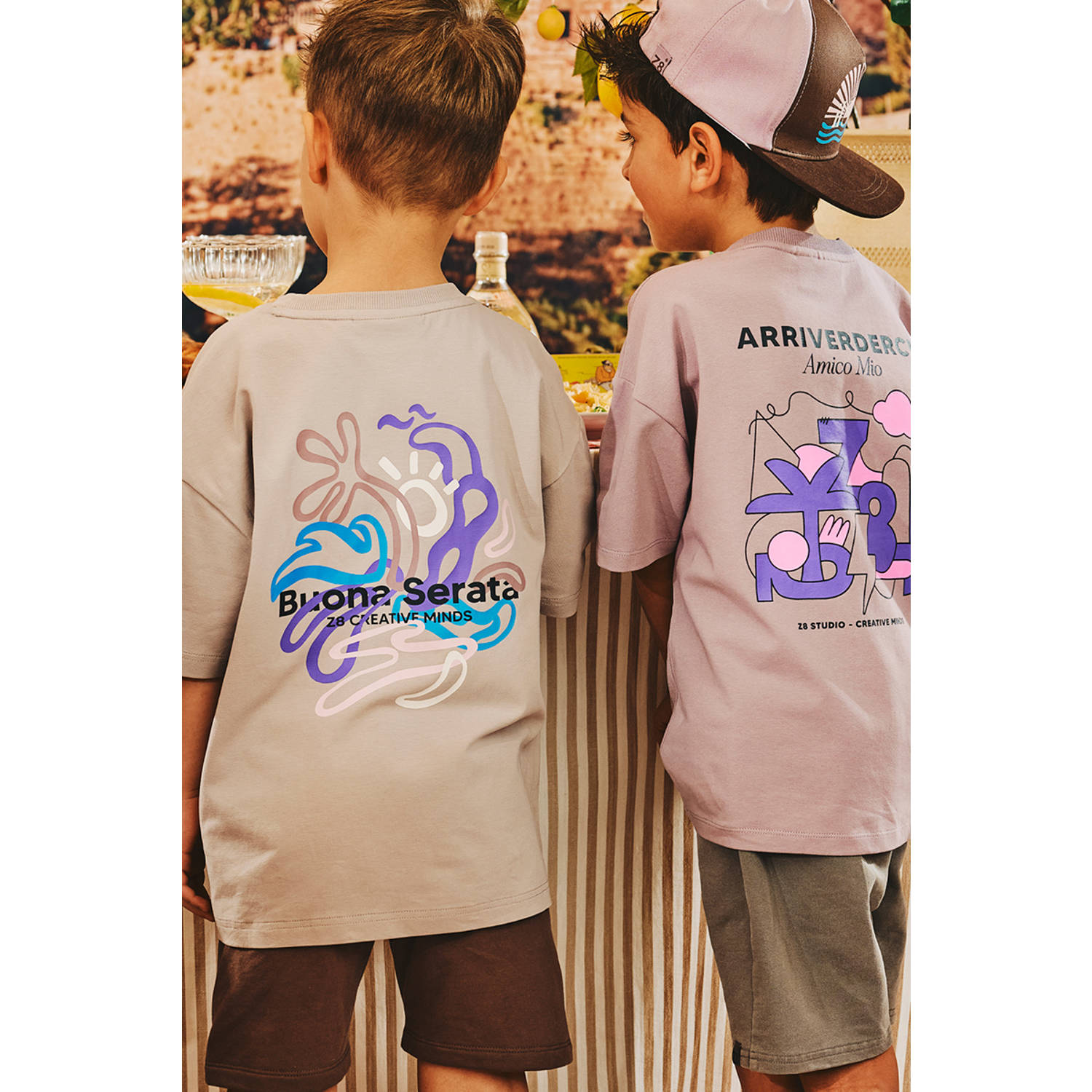 Z8 kids T-shirt Armando met backprint lila