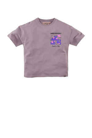 T-shirt Armando met backprint lila