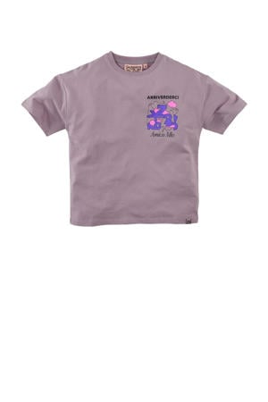 T-shirt Armando met backprint lila