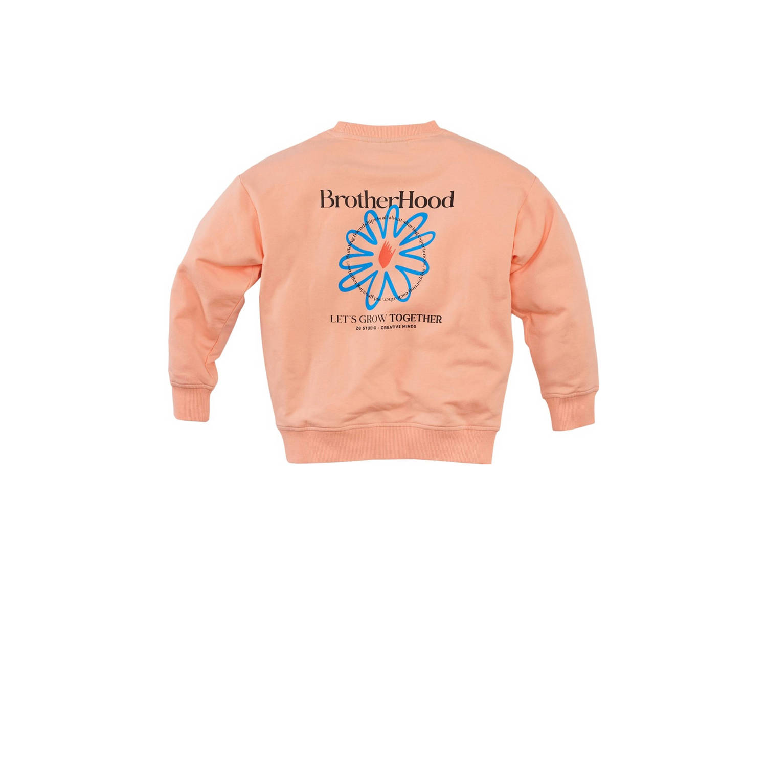 Z8 kids sweater Adrean met backprint lichtoranje