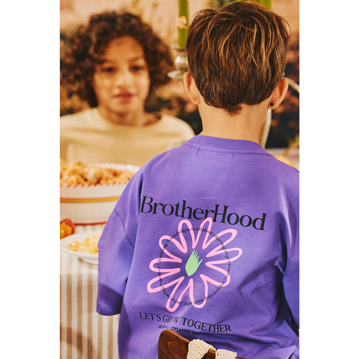 Z8 kids T-shirt Celestino met backprint paars