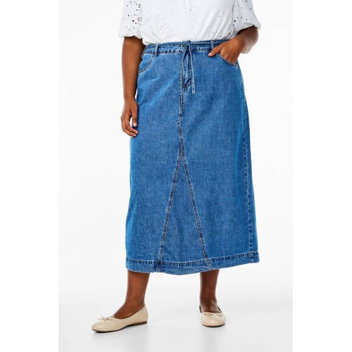 Zizzi spijkerrok medium blue denim afbeelding