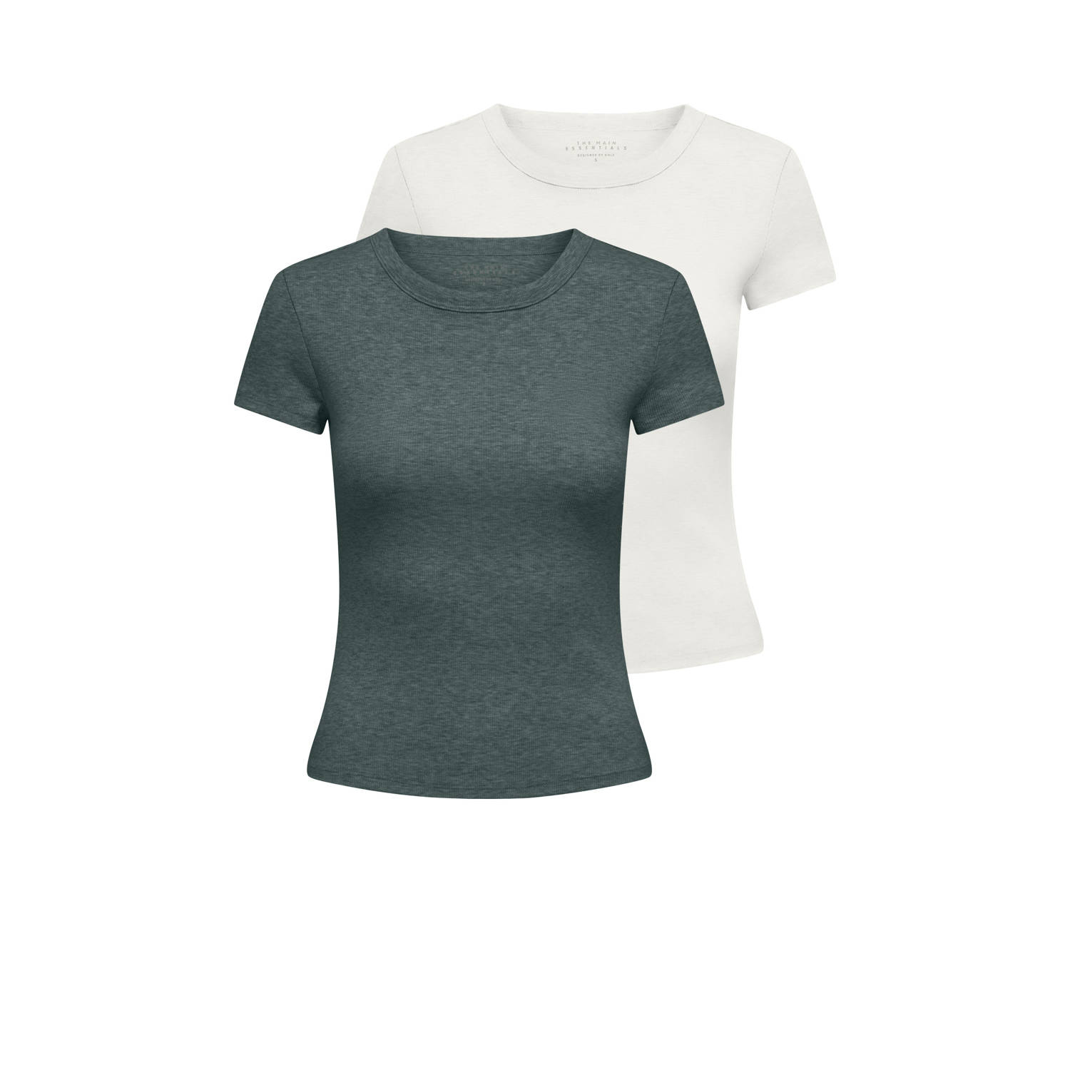 ONLY Donkergroen wit T-shirt