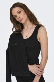 thumbnail: ONLY mouwloze cropped tank top zwart/ecru (set van 2)