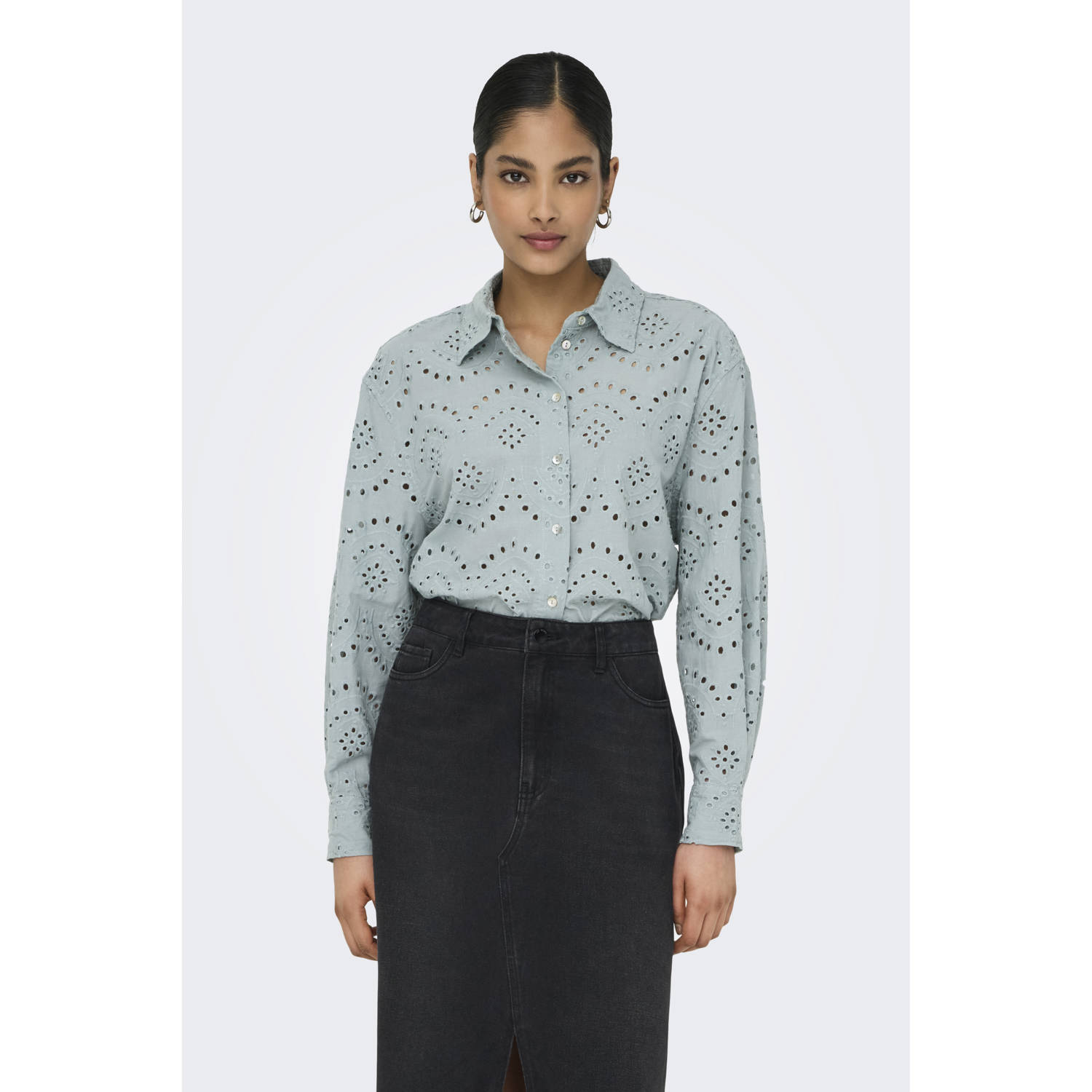 Only Relaxed fit overhemdblouse van puur katoen model 'VALAIS'