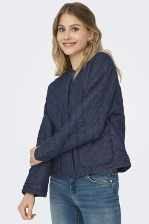 denim spijkerjas quilted dark blue denim