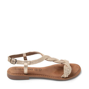   leren sandalen goud