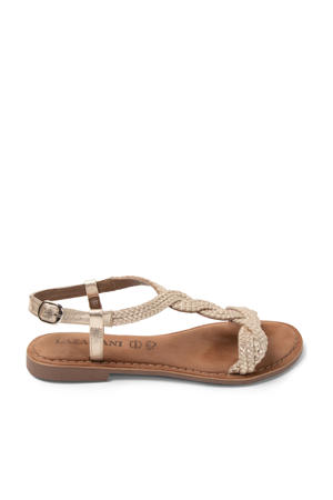   leren sandalen goud