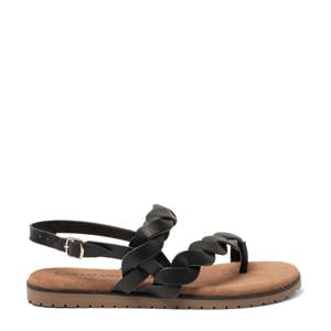 leren sandalen zwart
