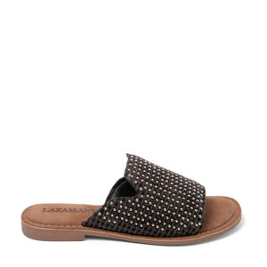   slippers met studs zwart