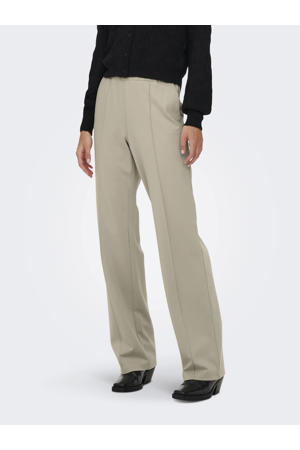 wide leg regular waist palazzo broek beige