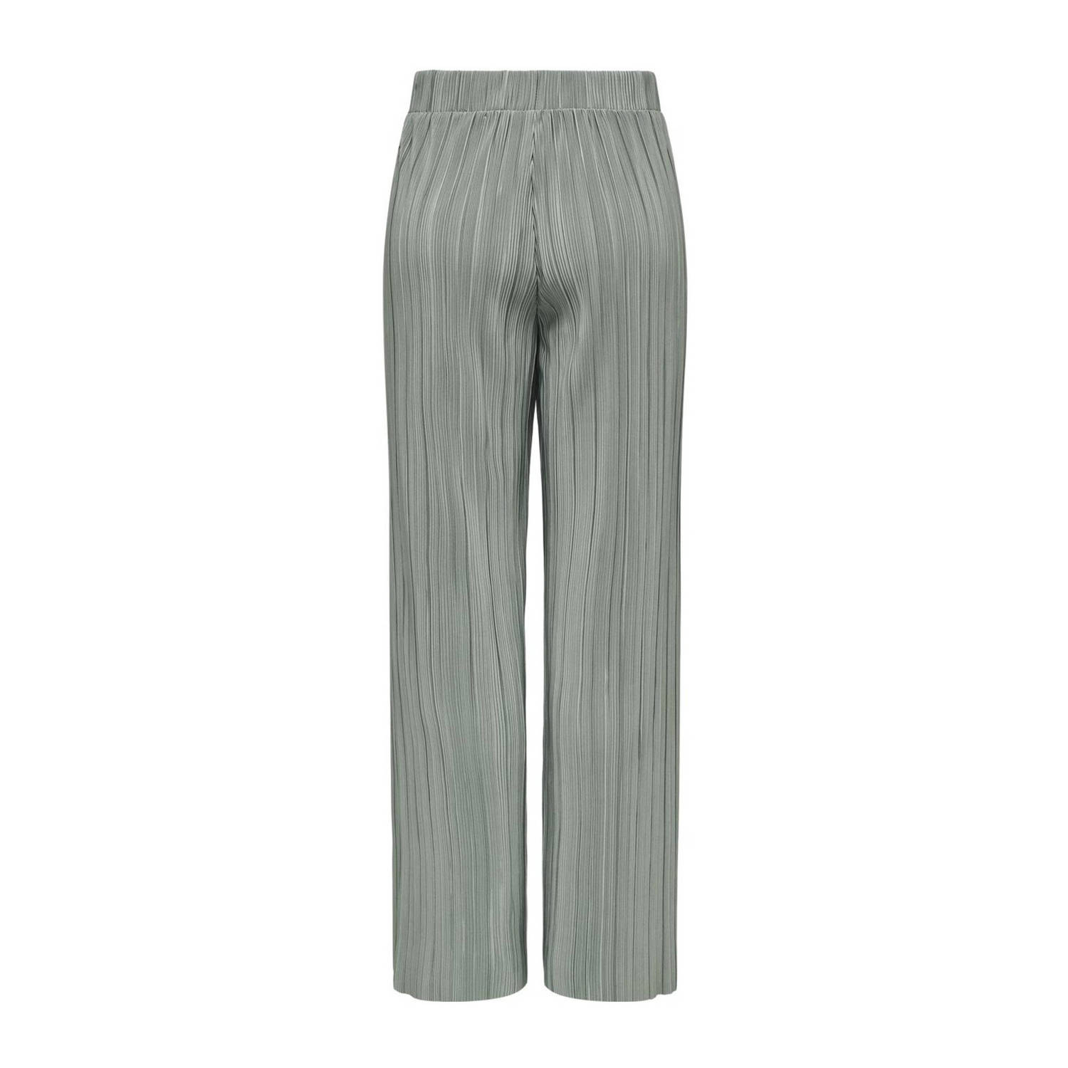 ONLY wide leg regular waist casual broek grijs