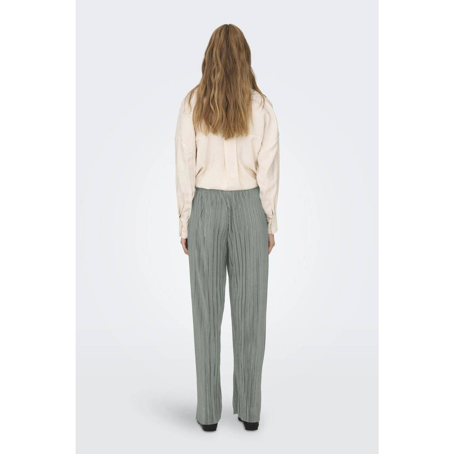 ONLY wide leg regular waist casual broek grijs