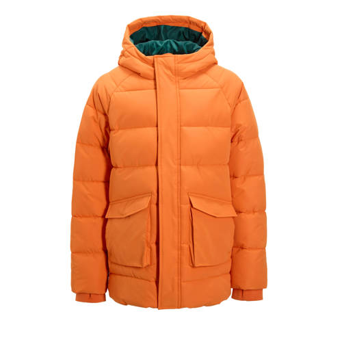 anytime gewatteerde jas met capuchon oranje afbeelding