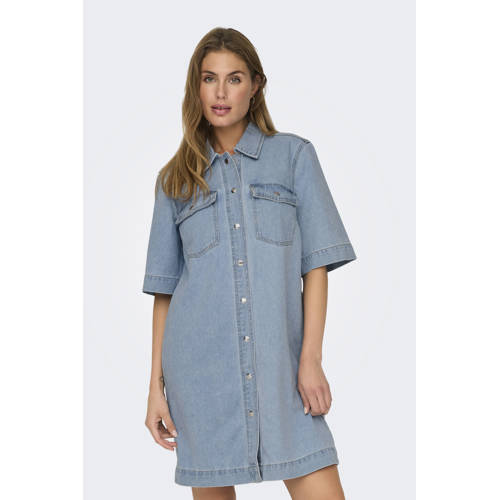 ONLY denim spijkerjurk lichtblauw afbeelding