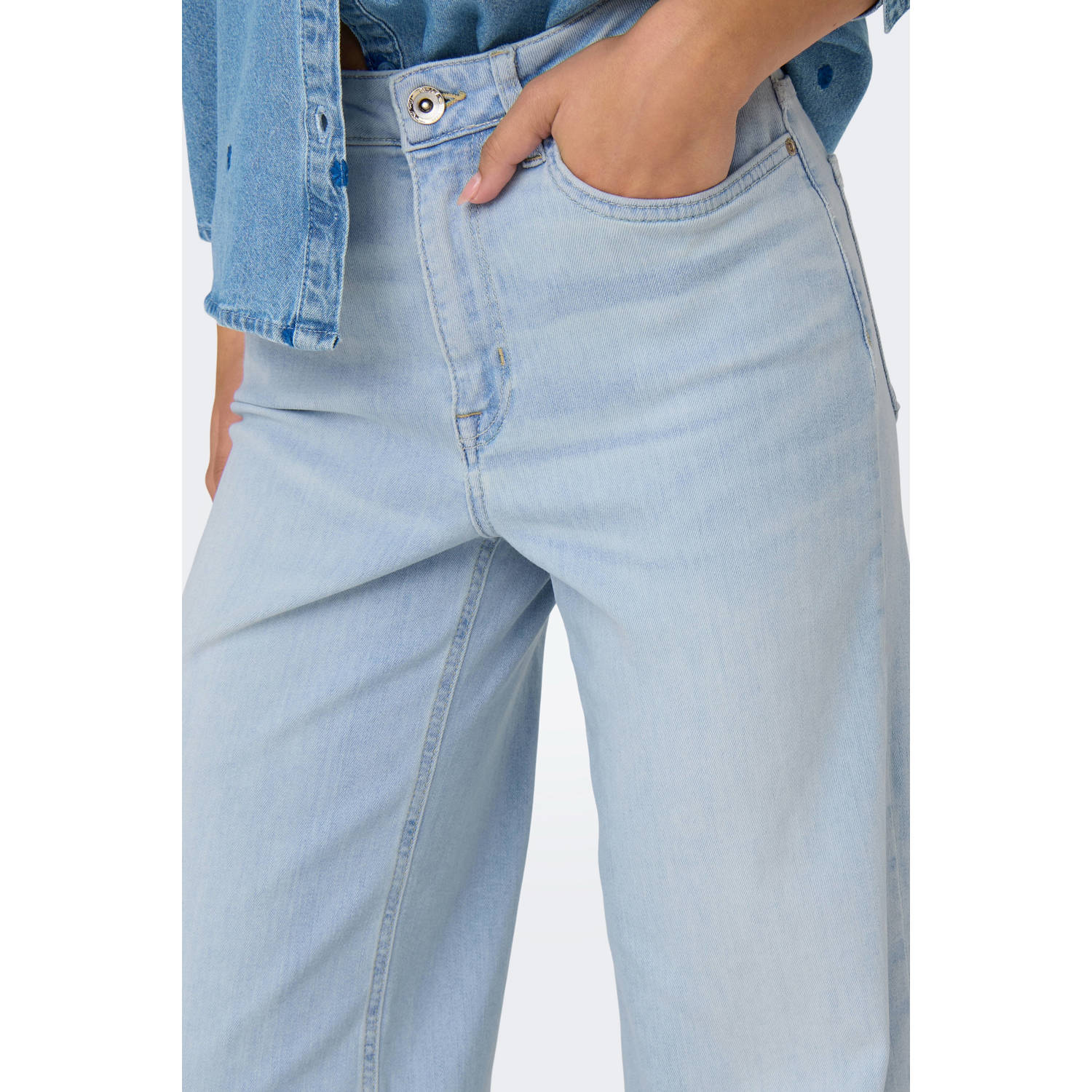 ONLY high waist wide leg jeans light blue denim