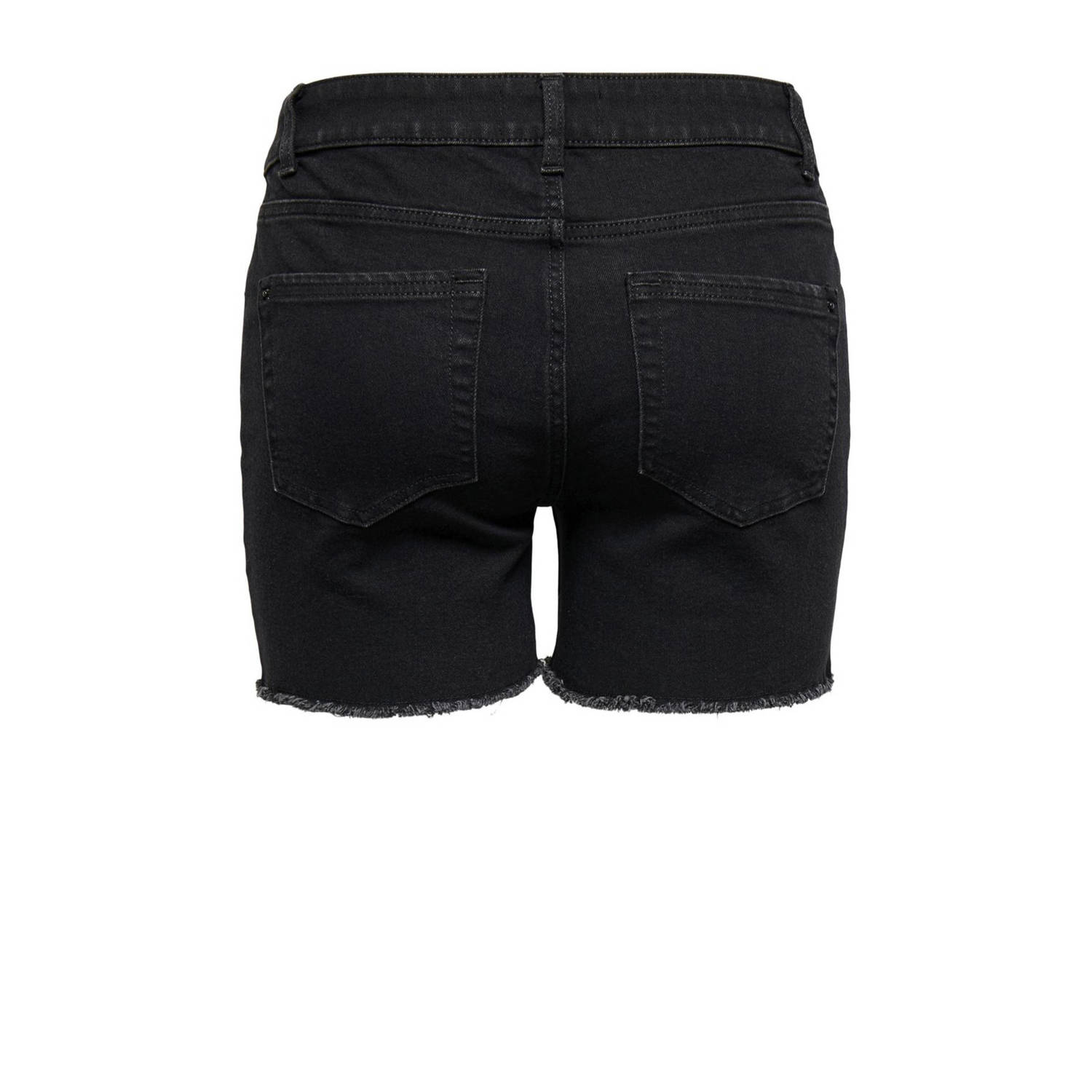 ONLY skinny regular waist denim short black denim