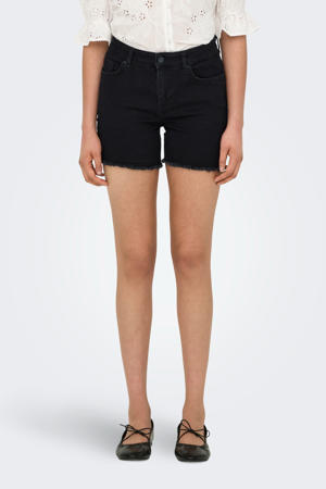 skinny regular waist denim short black denim