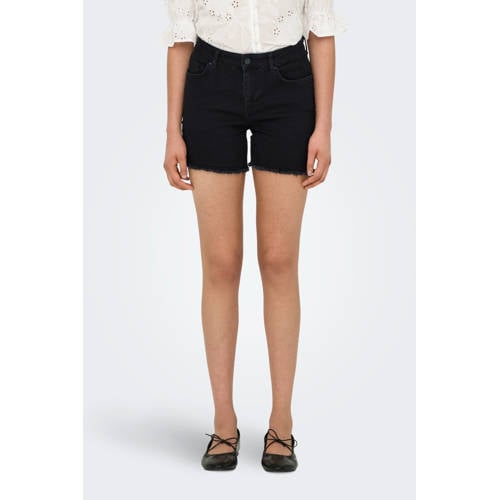 ONLY skinny regular waist denim short black denim afbeelding