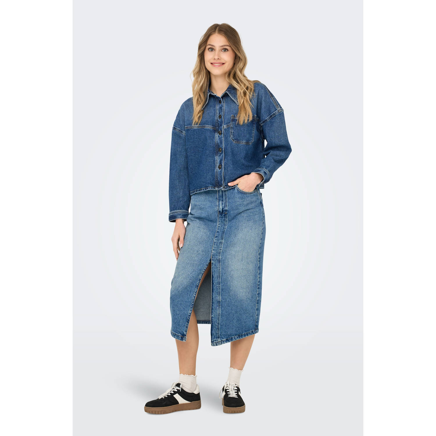 ONLY spijkerrok light blue denim