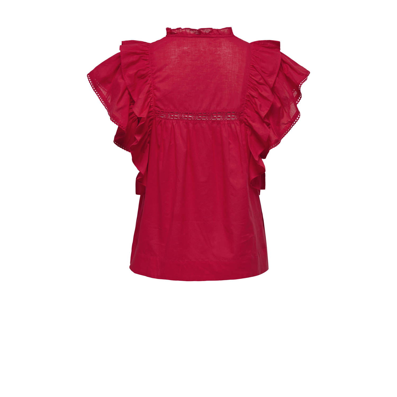 ONLY blousetop rood broderie
