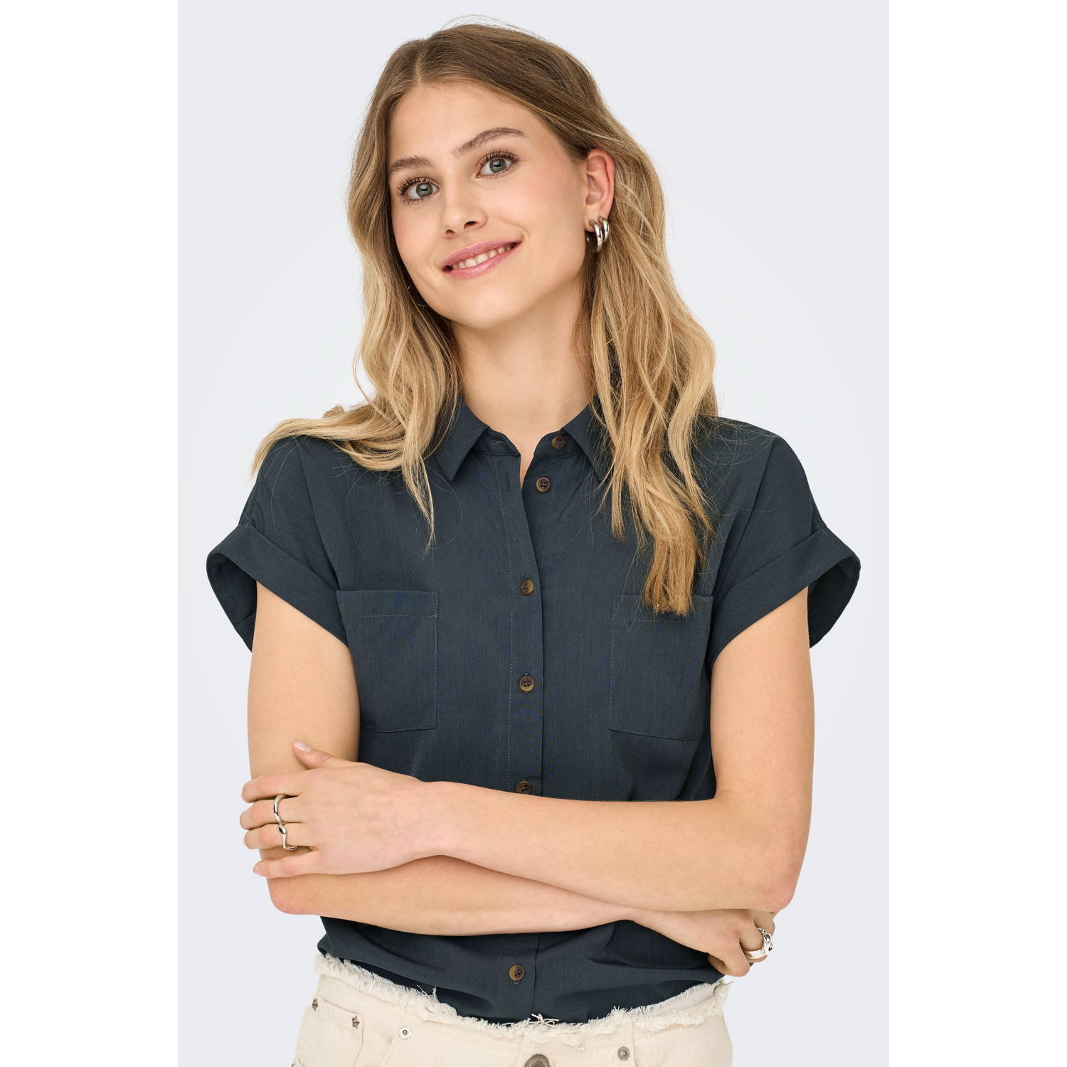 ONLY blousetop donkerblauw