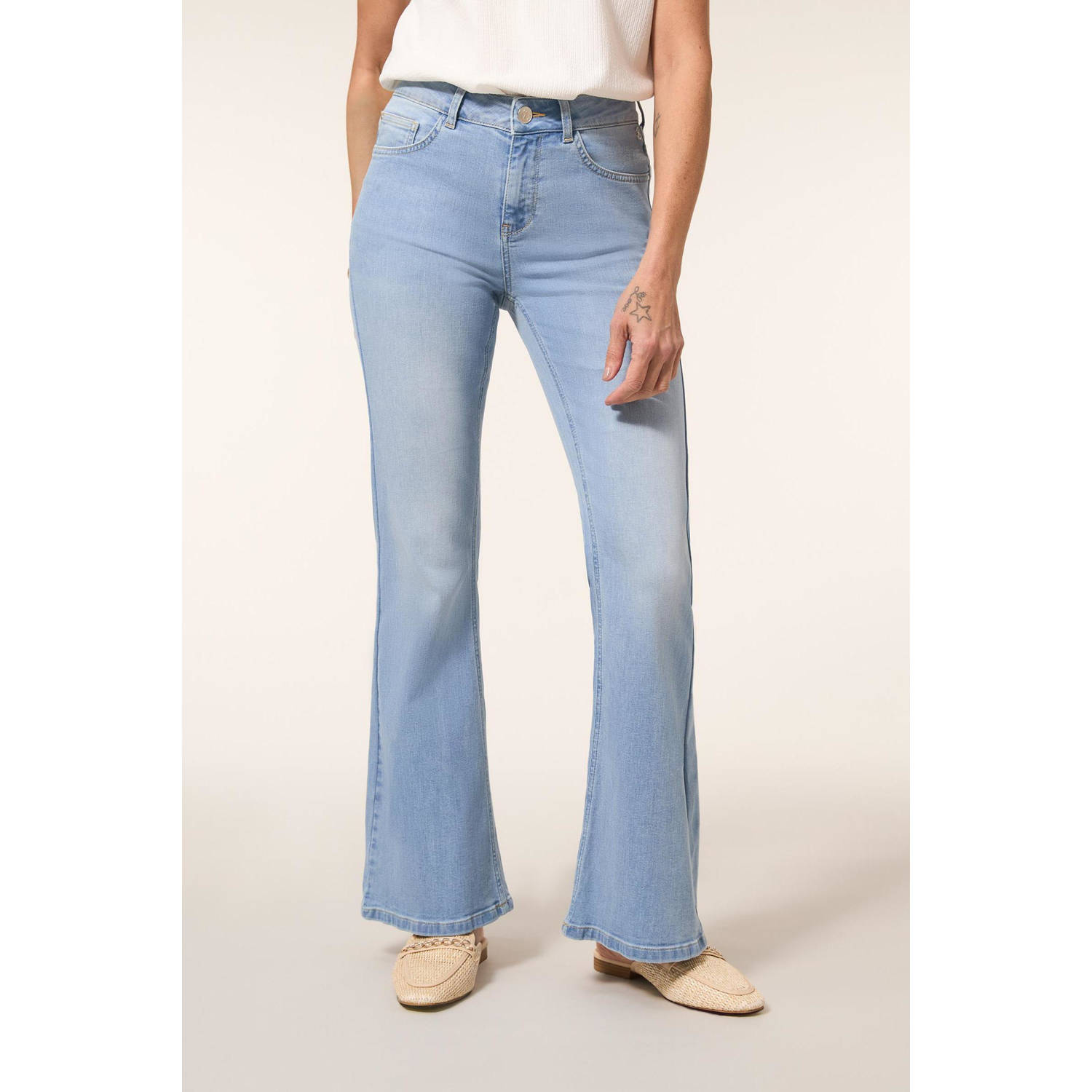 Miss Etam flared jeans light blue denim