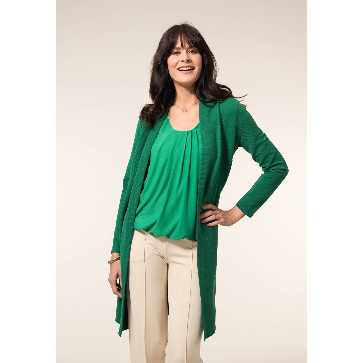 Miss Etam vest groen fijn gebreid