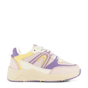 chunky sneakers paars/beige