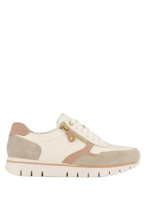 comfort leren sneakers beige/wit