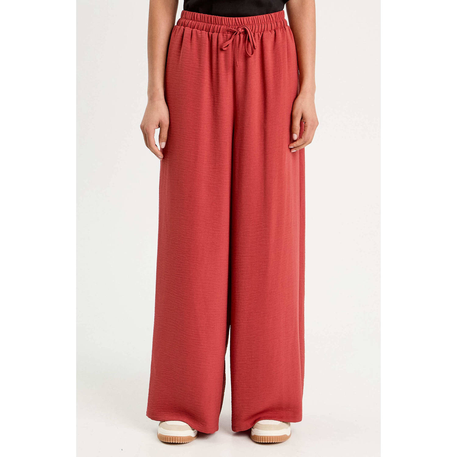 Cache wide leg high waist casual broek rood