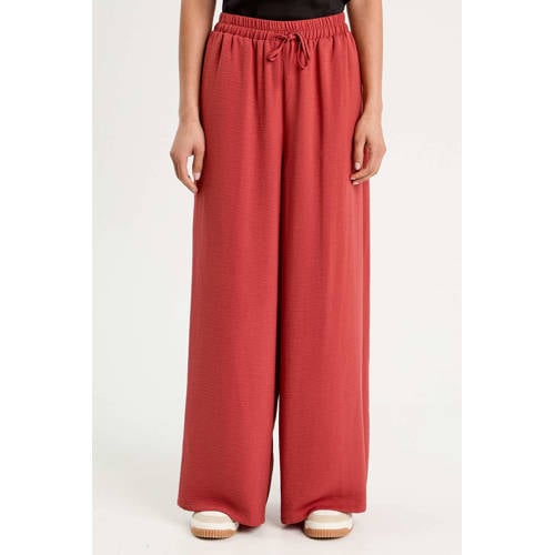 Cache Cache wide leg high waist casual broek rood afbeelding