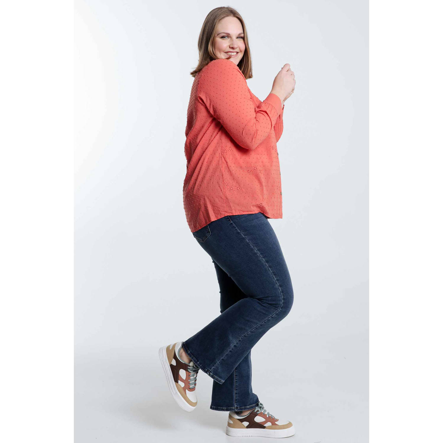 Paprika blouse koraalrood