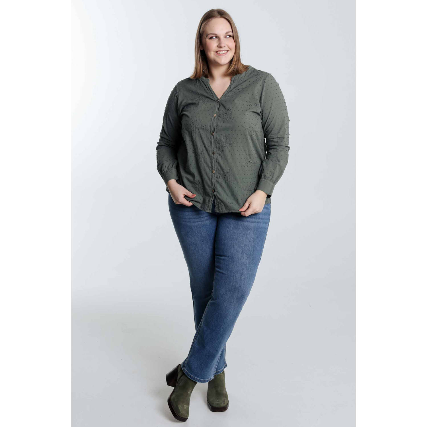 Paprika blouse grijsgroen