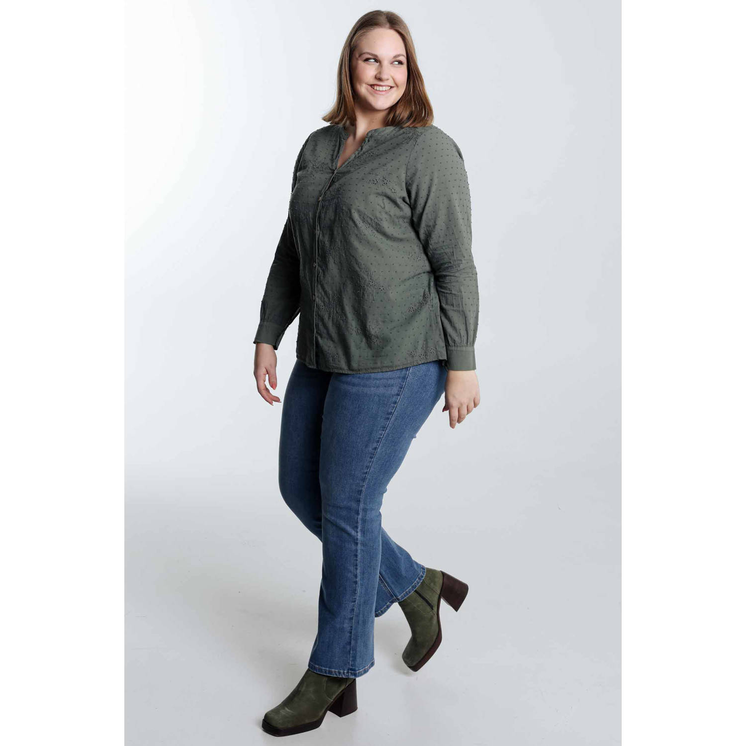 Paprika blouse grijsgroen