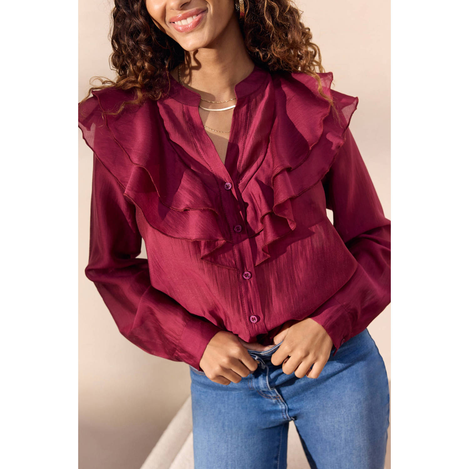 LOLALIZA blouse donkerrood