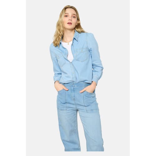 LOLALIZA blouse light blue denim afbeelding